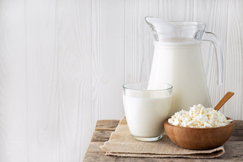 Produtos lácteos nunha dieta proteica