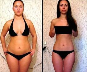 Nenas antes e despois da dieta de sandía de 5 días